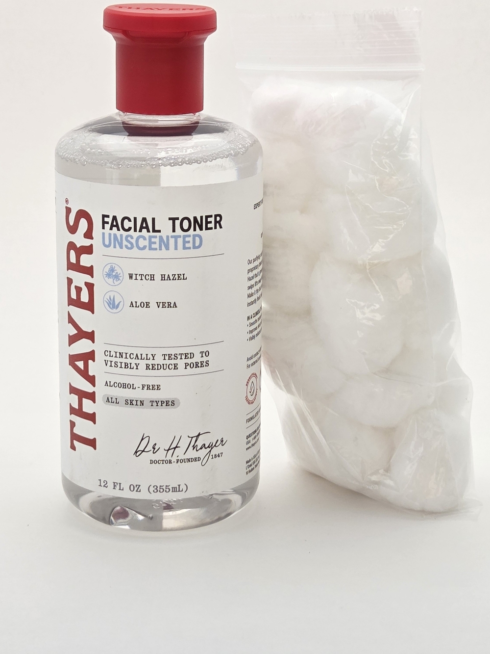 $9 When Bundled - Thayers Unscented Facial Toner + Cotton Balls
